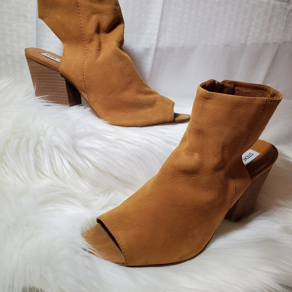 Steve Madden Peep Toe Sandal Mules Sz 11 Brown